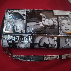 Black and white Vintage Marilyn and Madonna clutch wallet